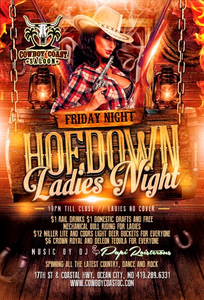 Hoedown ladies night flyer